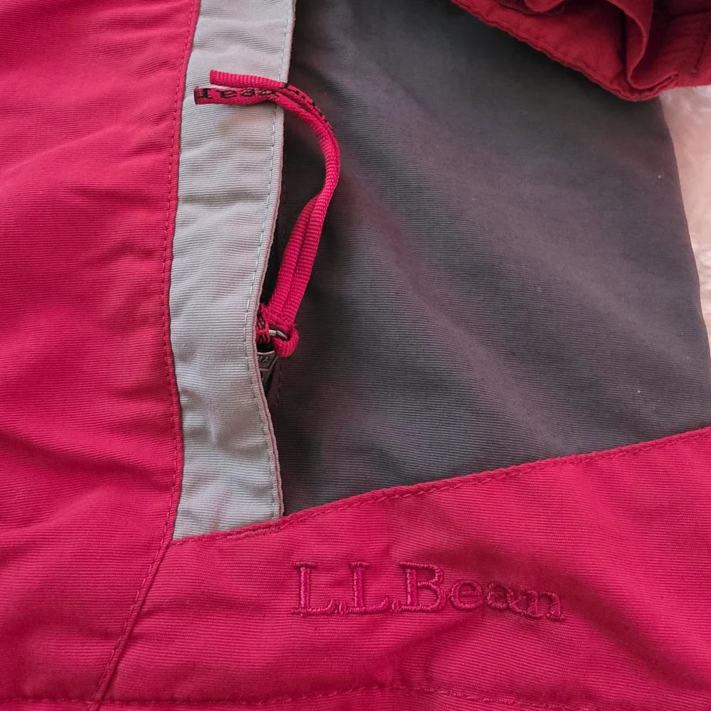 L.L. Bean Kids Red and Gray Hooded Puffer‎ Jacket